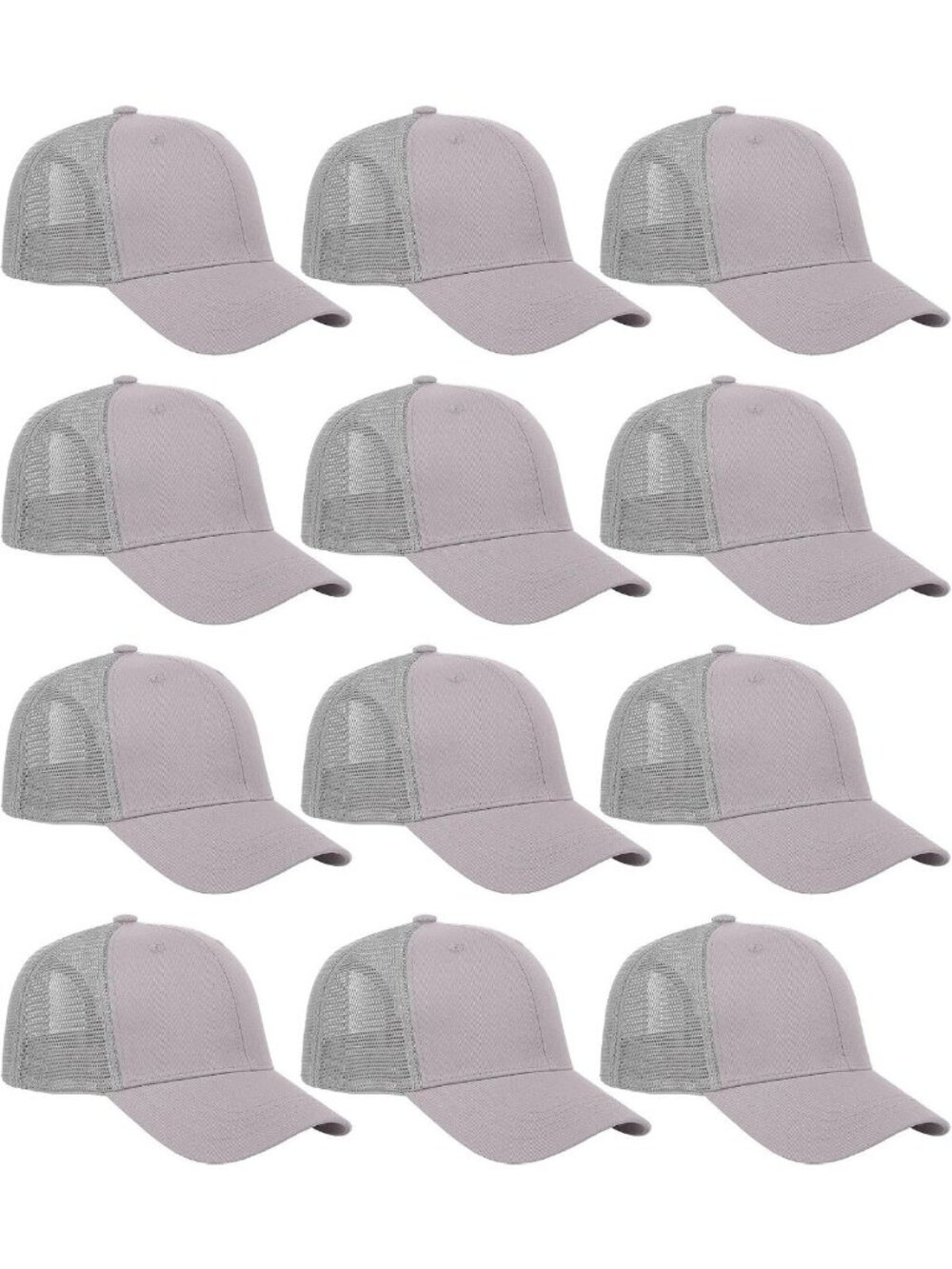 12 Pack Mesh Trucker Hats - 5 & 6 Panel Baseball Caps for Men & Women, Bulk